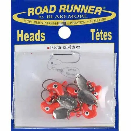 Blakemore Road Runner 1/16oz 4/pkg - Fl. Red - Lucky Lure Tackle