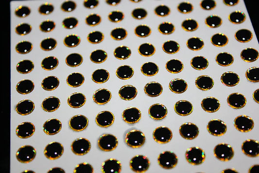 6th Sense Crush 3D Eyes - 6mm Gold 100pc