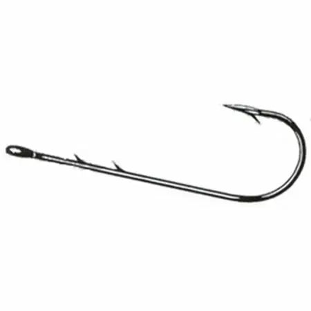Owner Straight Shank Worm Black Chrome Size 2/0 - 6pk - Lucky Lure Tackle
