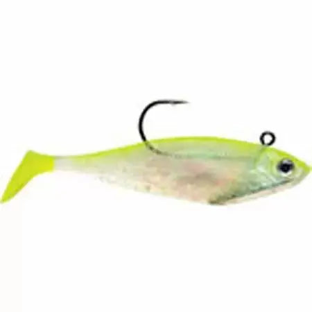 Storm WildEye Swim Shad 5" 5/8oz - Shiner Chartreuse Silver 3pk - Lucky Lure Tackle