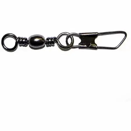 Eagle Claw Barrel Swivel w/ Safety Snap Size 7 - Black - 6pk - Lucky Lure Tackle