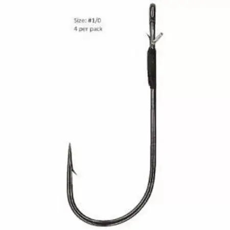 Hayabusa FPP Straight Shank Worm Hook 1/0, Black Nickel - 4pc - Lucky Lure Tackle