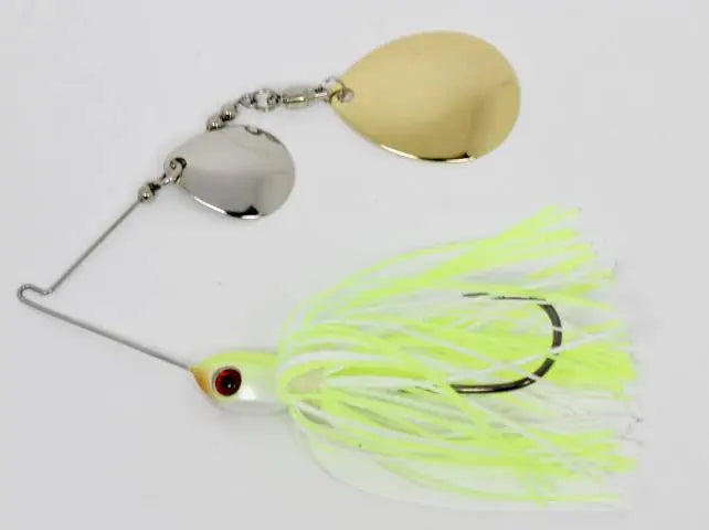 Delta Lures Spinnerbait 1/2oz Nickel Colorado/Gold Colorado - Chartreuse White Rubber - Lucky Lure Tackle