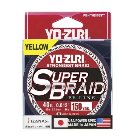 Yo-Zuri Super Braid 150yds 40 lb - High Vis Yellow - Lucky Lure Tackle