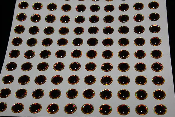 6th Sense Crush 3D Eyes - 6mm Gold/Red 100pc - Lucky Lure Tackle