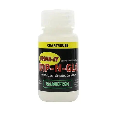Spike-It Dip-N-Glo Lure Dye 2 fl oz- Chart Gamefish - Lucky Lure Tackle