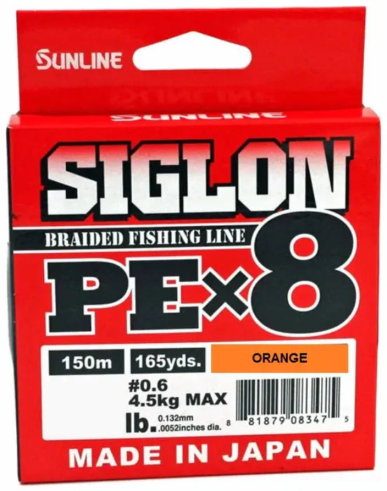 Sunline Siglon PEx8 Braid 12lb 165yds - Orange - Lucky Lure Tackle