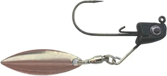Great Lakes Finesse Sneaky Underspin Jighead 3/16oz - Matte Black Silver Blade - Lucky Lure Tackle