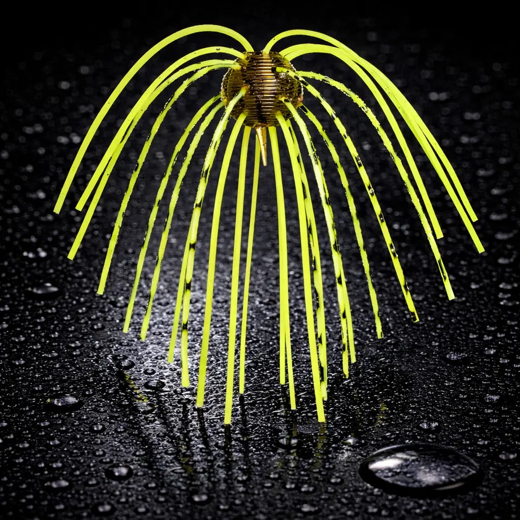 Geecrack Imokemushi Cue Bomb 1.2" - Green Pumpkin/Bite Chartreuse