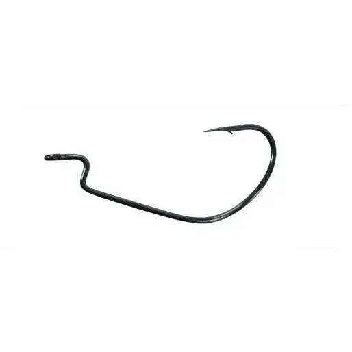 Owner J Hook Extra Wide Bend Size 1/0 Black Chrome - 6pk - Lucky Lure Tackle