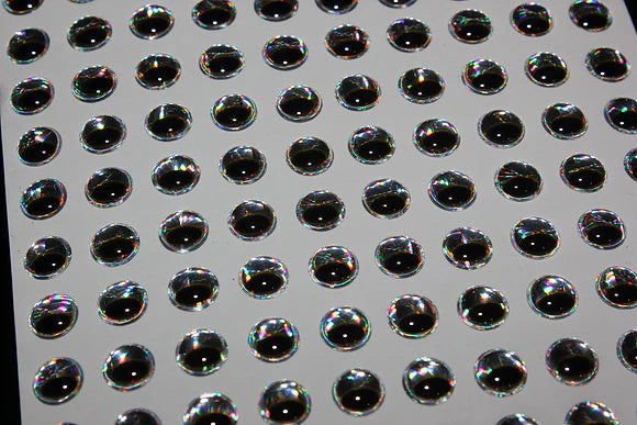 6th Sense Crush 3D Eyes - 6mm Silver Gold 100pc