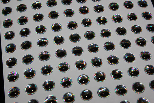 6th Sense Crush 3D Eyes - 6mm Silver Gold 100pc