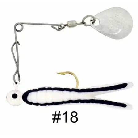 H&H Cajun Spin 1/4 oz - White/Black Stripe - Lucky Lure Tackle