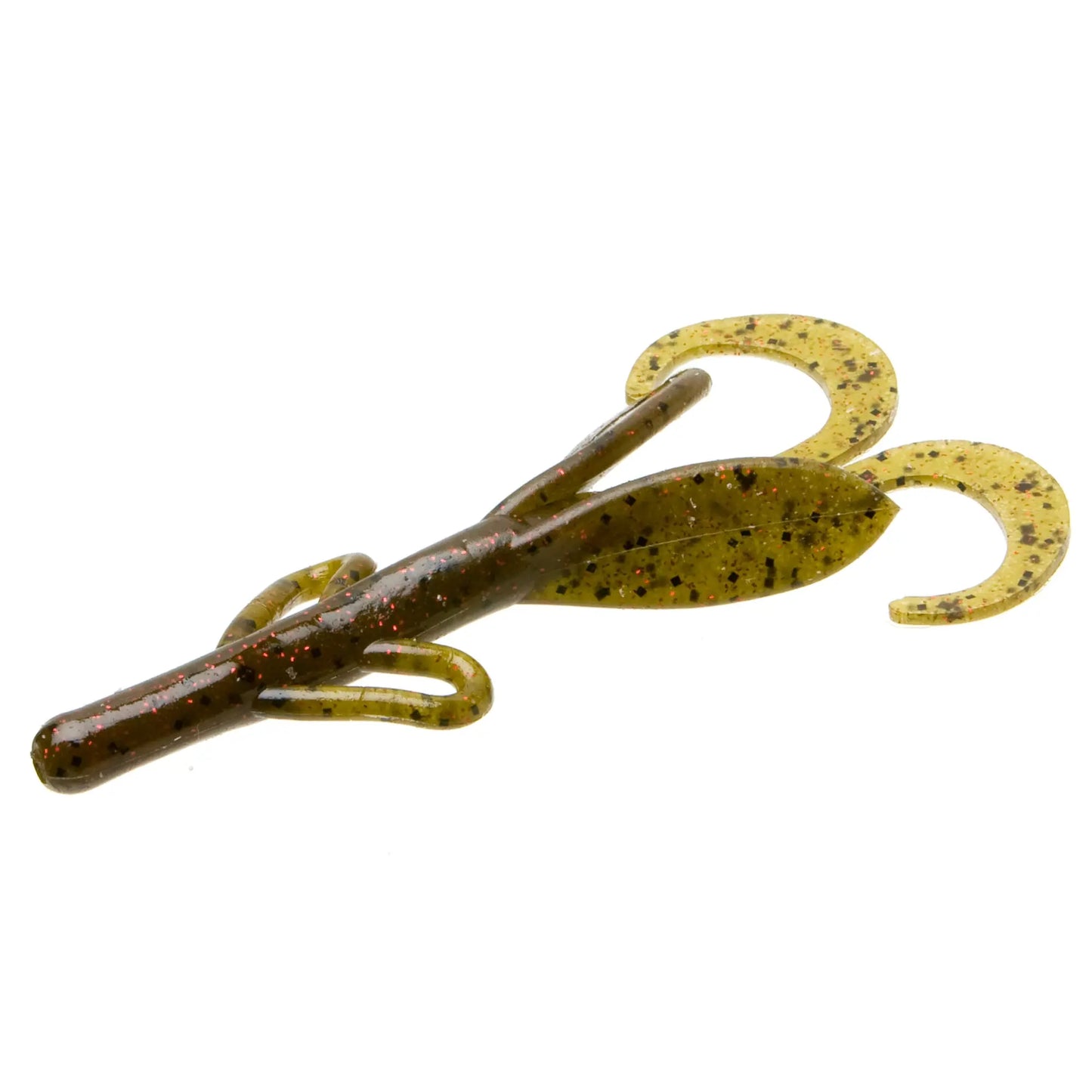 Zoom Baby Brush Hog 4'' - Green Pumpkin Red 12pk - Lucky Lure Tackle