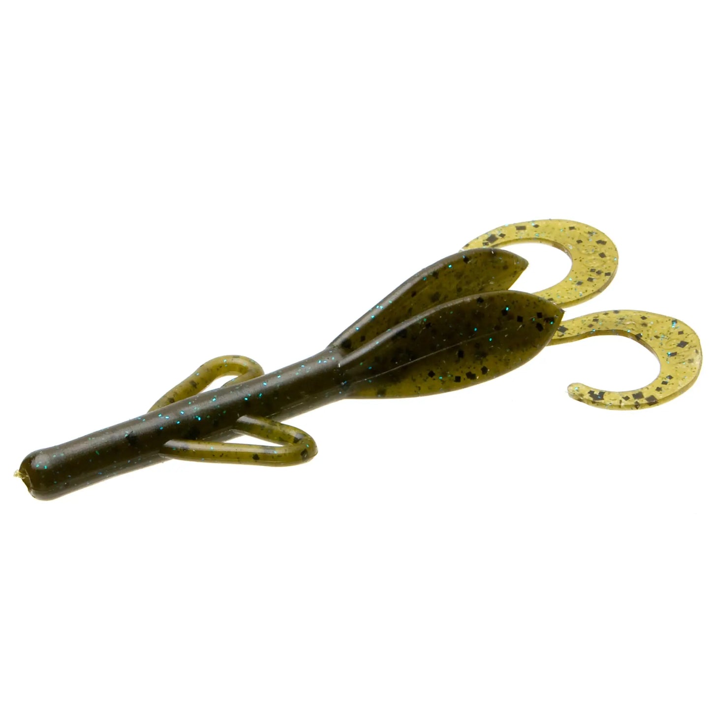 Zoom Baby Brush Hog 4'' - Green Pumpkin Blue 12pk - Lucky Lure Tackle