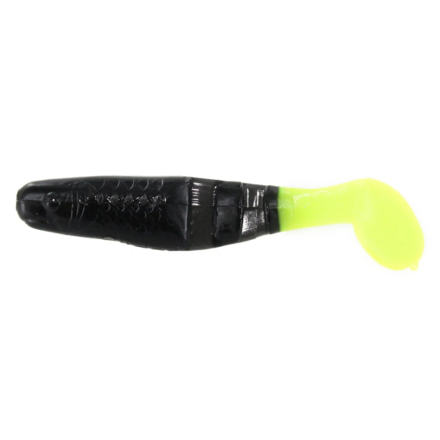 Charlie Brewers 2-1/8" Double Action Minnow 10/pk - Black Chartreuse Tail - Lucky Lure Tackle
