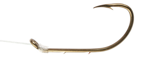 Eagle Claw Snelled Baitholder Hook Bronze Size 2/0 6pk