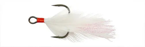 Gamakatsu Feathered Treble White & Red Sz 6 - 2pk Gamakatsu