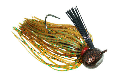 Jewel Heavy Cover Football Jig 3/4oz - Green Pumpkin/Green Flash 2pk