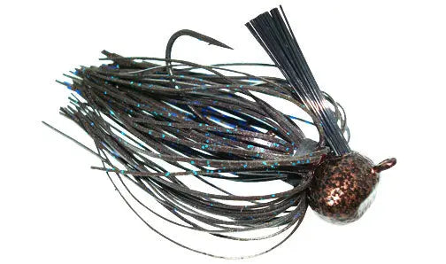 Jewel 3/4oz Football Jig - Black Blue Flash 2pk - Lucky Lure Tackle