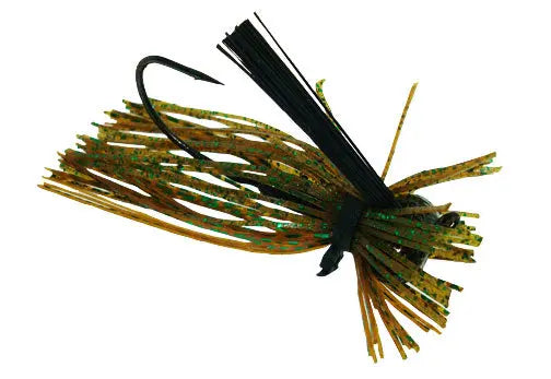 Jewel 1/2oz Football Jig - Green Pumpkin/Green Flash 2pk - Lucky Lure Tackle