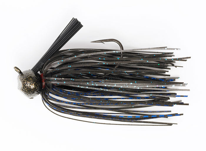 Jewel Heavy Cover Football Jig 5/8oz - Black/Blue Flash 2pk