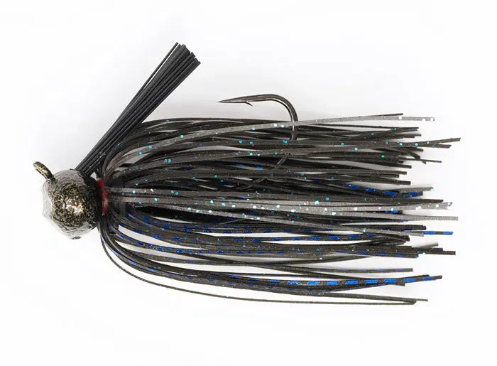 Jewel Heavy Cover Football Jig 5/8oz - Black/Blue Flash 2pk - Lucky Lure Tackle