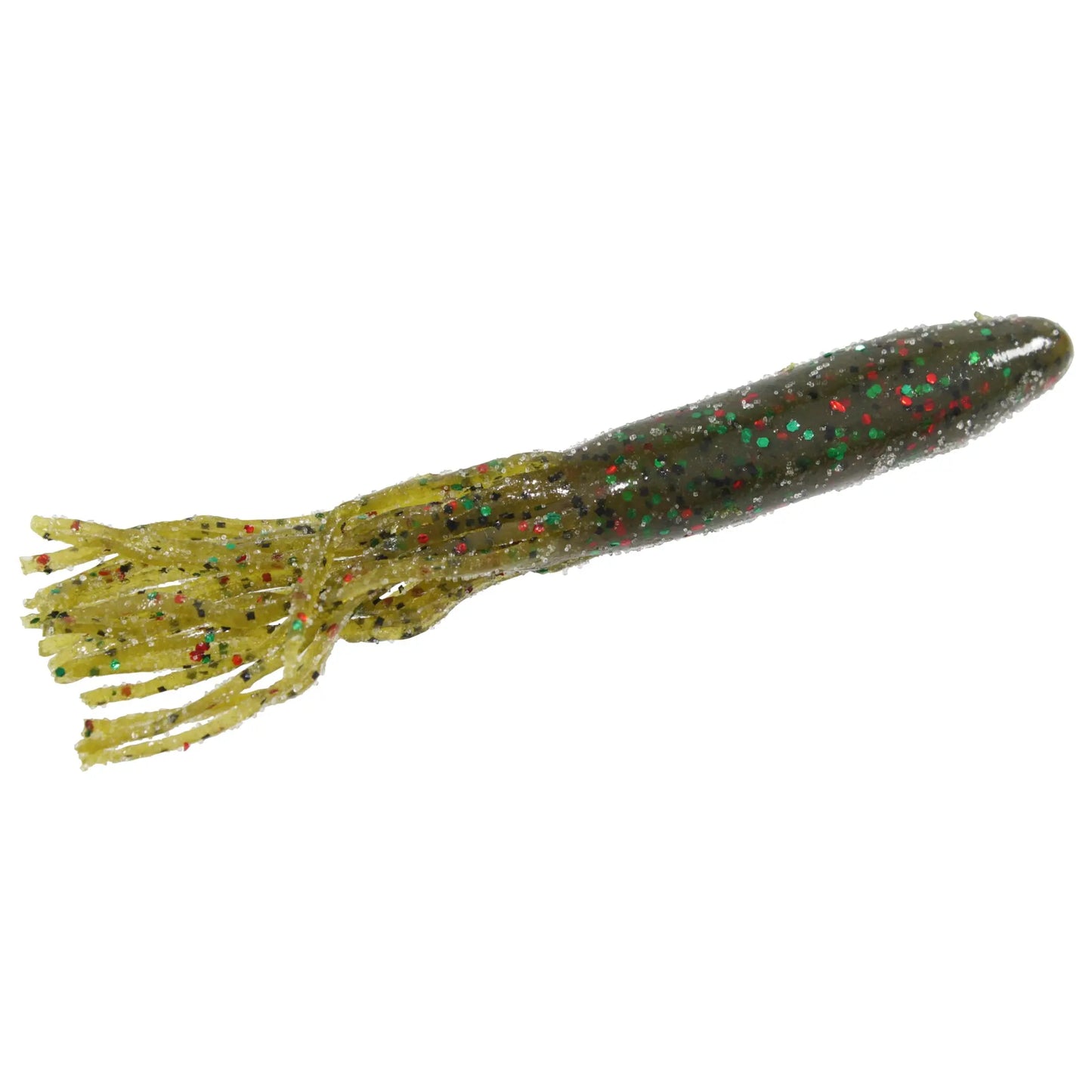 Strike King Denny Brauer's Flip-N-Tube - Green Pumpkin Red/Green Flake 8pk - Lucky Lure Tackle