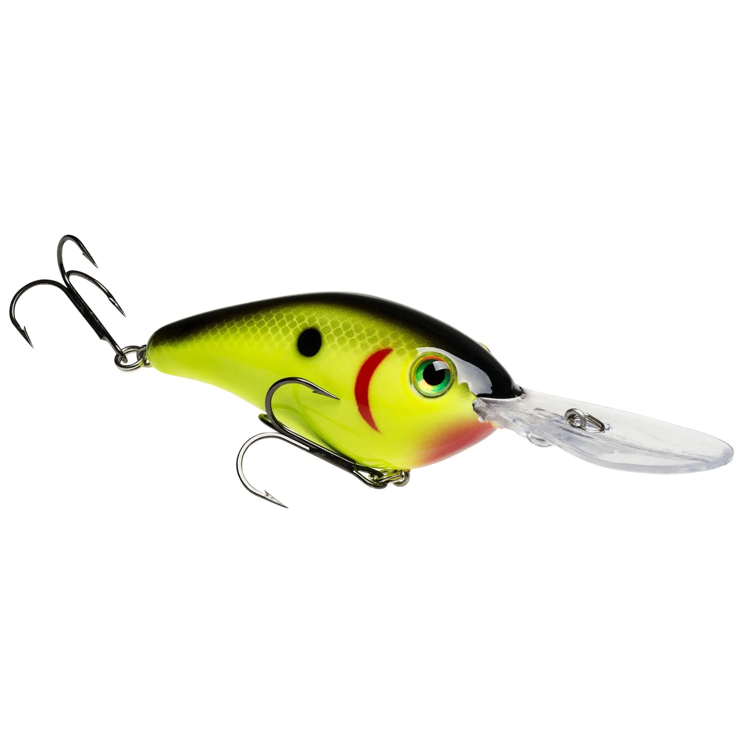Strike King Pro Model 6XD (Extra Deep) Crankbait - Black Back Chartreuse - Lucky Lure Tackle