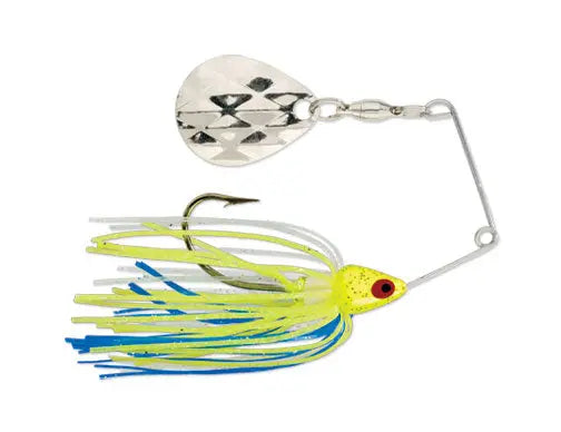 Strike King Mini-King Spinnerbait - Chart Head Chartreuse/Blue/Silver Skirt - Lucky Lure Tackle