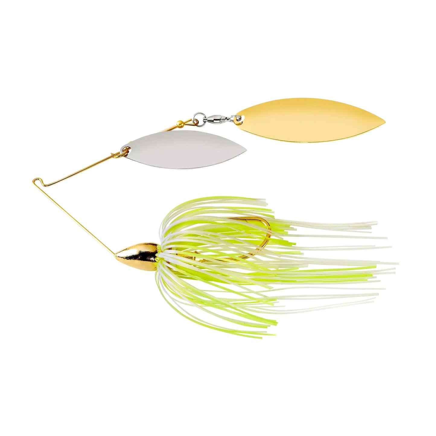 War Eagle 2-Willow 3/8oz Gold Hot White Chart - Lucky Lure Tackle