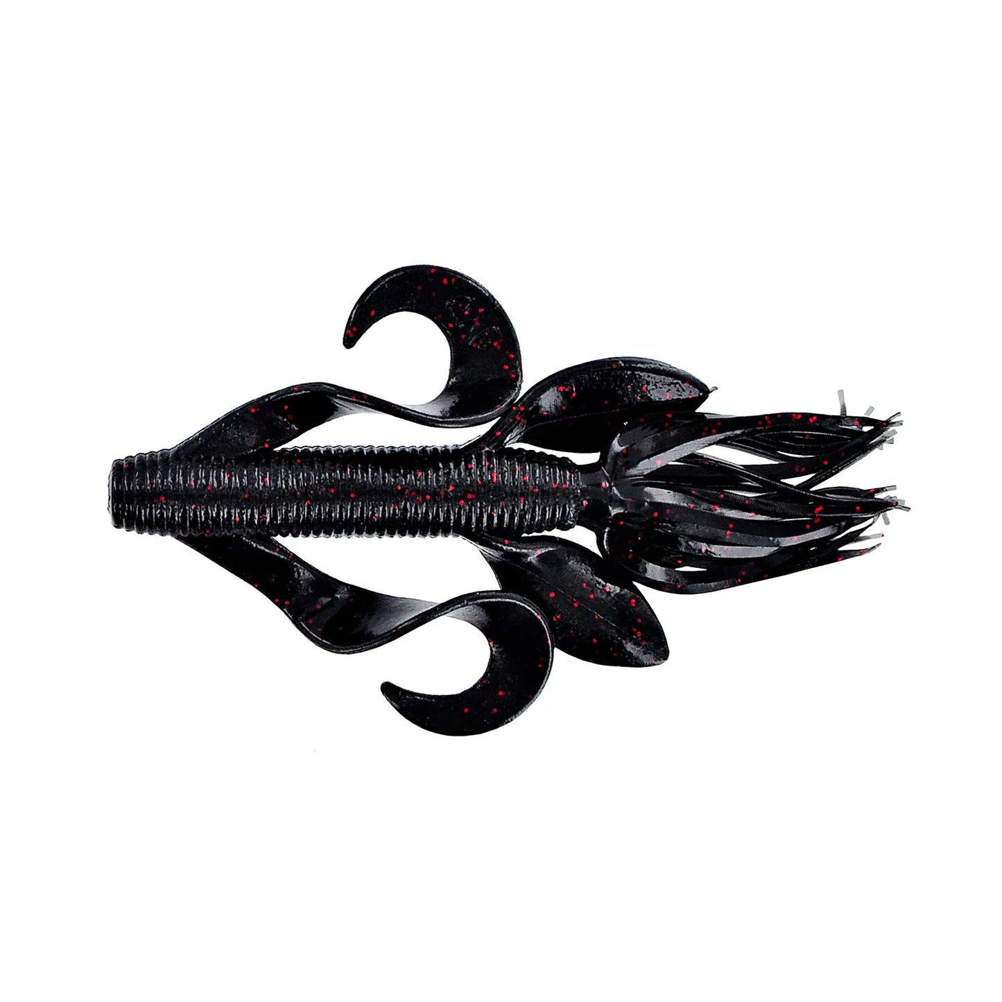 Yamamoto Kreature 4'' - Black w/Sm Red Flake 7pk - Lucky Lure Tackle