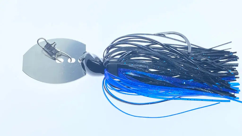 Delta Lures Thunder Jig 1/2oz Silver Blade Black/Blue - Lucky Lure Tackle