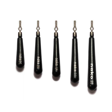 Nako 3/16oz Tungsten Skinny Drop Shot Weight - Black 10pk