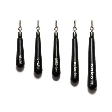Nako 3/16oz Tungsten Skinny Drop Shot Weight - Black 5pk NAKO