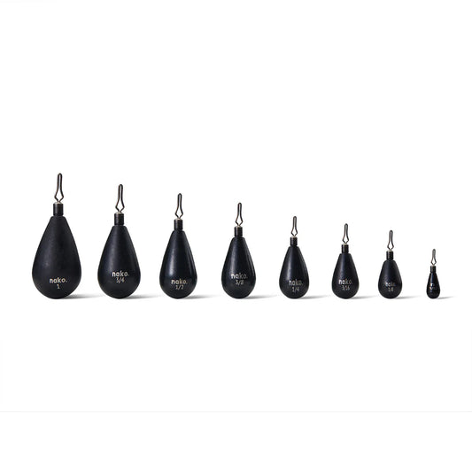Nako 3/8oz Tungsten Tear Drop Shot Weights - 5pk
