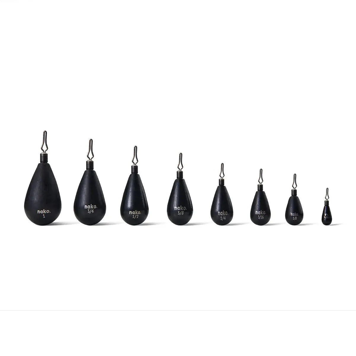 Nako 3/8oz Tungsten Tear Drop Shot Weights - 5pk - Lucky Lure Tackle