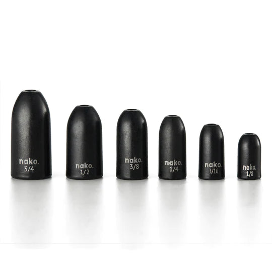 NAKO 1/2oz Tungsten Worm Weight - Black 10pk