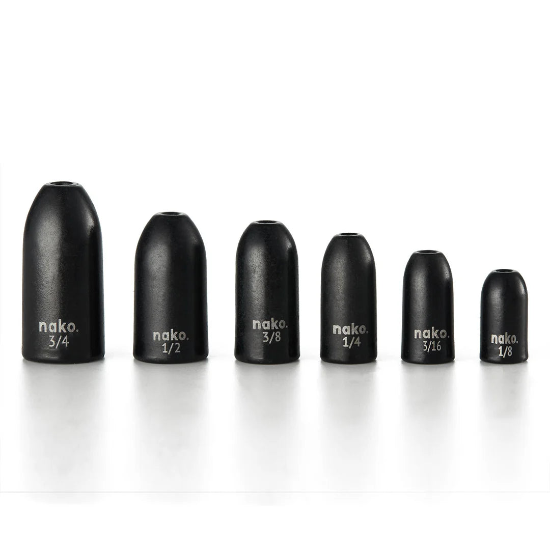 Nako 3/16oz Tungsten Worm Weights - Black 5pk
