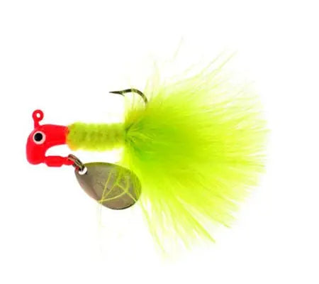 Blakemore Road Runner Marabou 1/8oz - Fluorescent Red/Chartreuse/Chartreuse - Lucky Lure Tackle