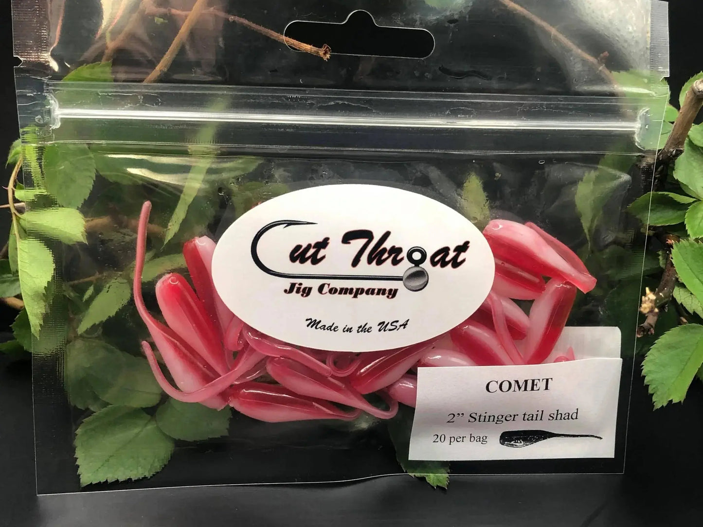 Cut Throat Crappie Crusher 2" Stinger Tail Shad - COMET 20pk - Lucky Lure Tackle