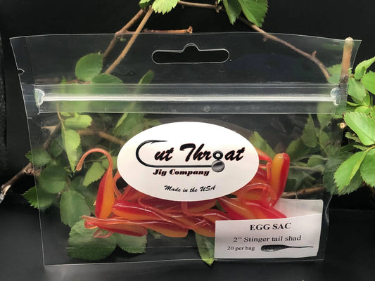 Cut Throat Crappie Crusher 2" Stinger Tail Shad - EGG SAC 20pk