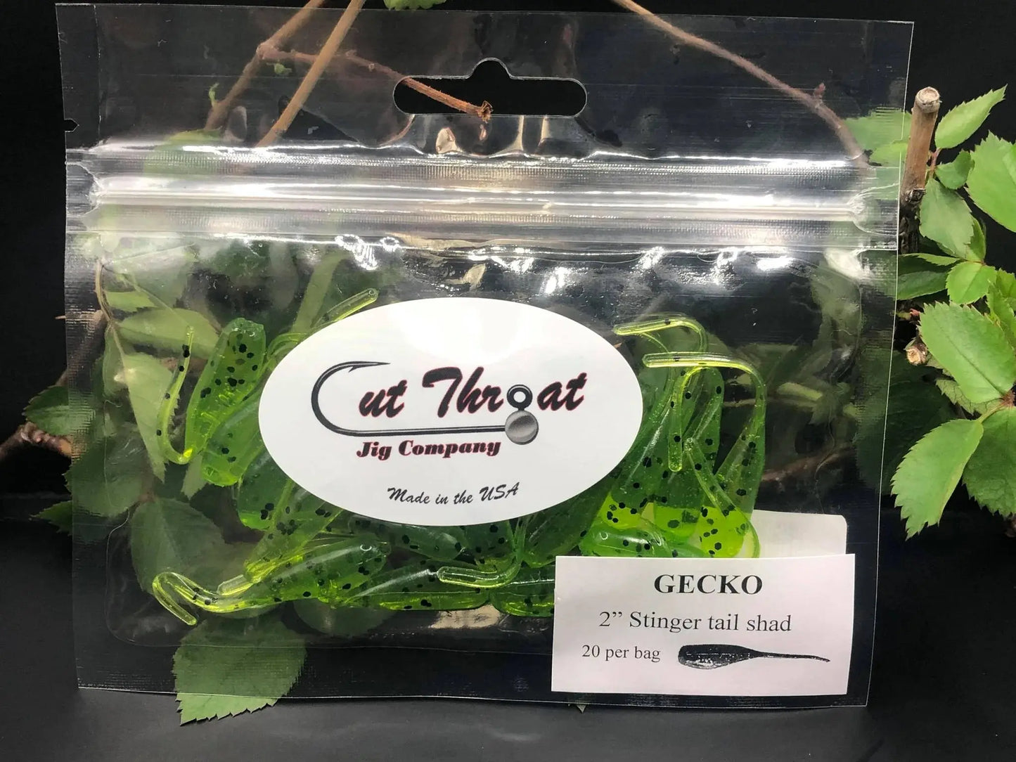 Cut Throat Crappie Crusher 2" Stinger Tail Shad - GECKO 20pk - Lucky Lure Tackle