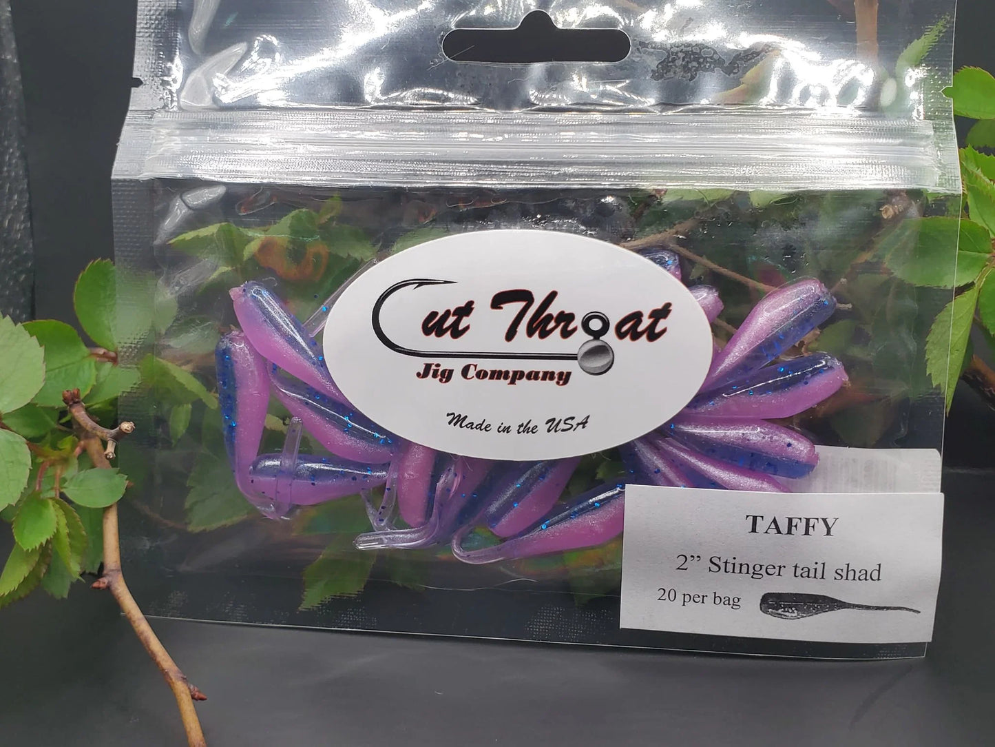 Cut Throat Crappie Crusher 2" Stinger Tail Shad - TAFFY 20pk