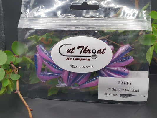 Cut Throat Crappie Crusher 2" Stinger Tail Shad - TAFFY  20pk
