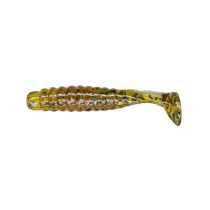 Charlie Brewer 4'' Bass Grub/ Root Beer Pepper (Pumpkin) - Lucky Lure Tackle