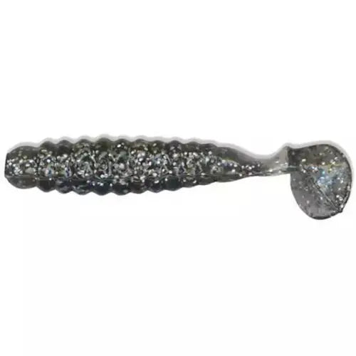 Charlie Brewers 1.5" Crappie/Panfish Slider Grubs 18/pk - Smoke Glitter - Lucky Lure Tackle