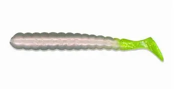 Charlie Brewers Slider 4" Bass Grub Pearl/ Chart Tail 10pk - Lucky Lure Tackle