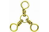 Eagle Claw 3-Way Swivel Sz 2 - Brass  12pk