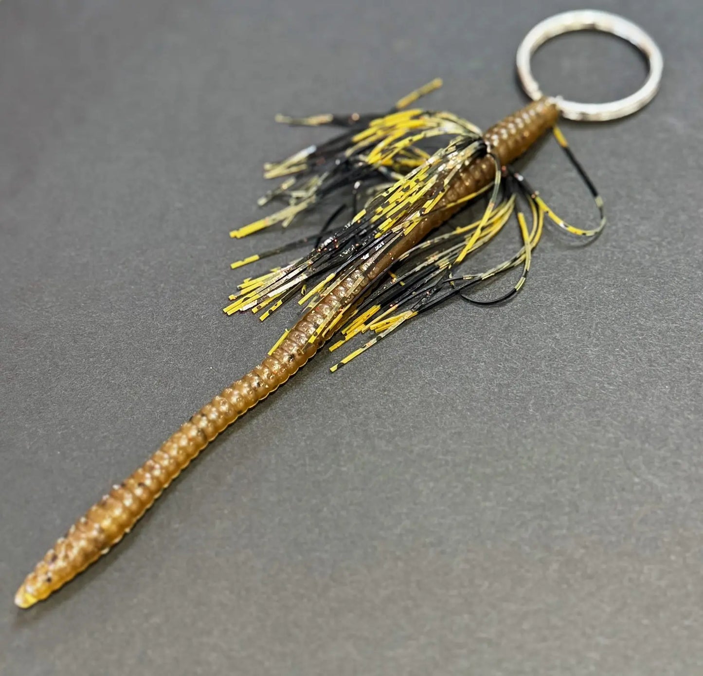 Tightline UV Whisker Finesse Worm 6" Rattl'n - Green Pumpkin w/ Black Green 5pk - Lucky Lure Tackle